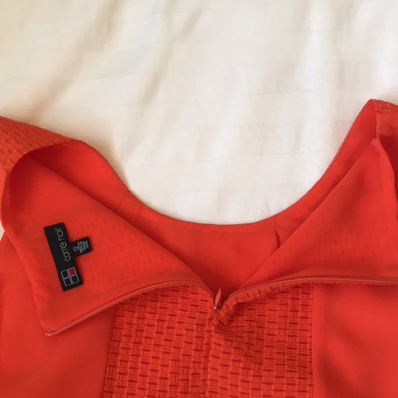 Carré noir orange layered sleeveless top with front/back textured centres EUC - Picture 6 of 6